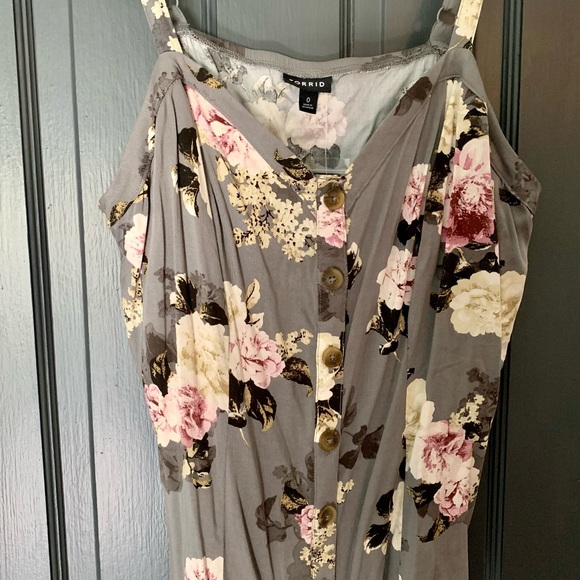 NWT GREY FLORAL CHALLIS FIT & FLARE MIDI CAMI - Picture 8 of 8